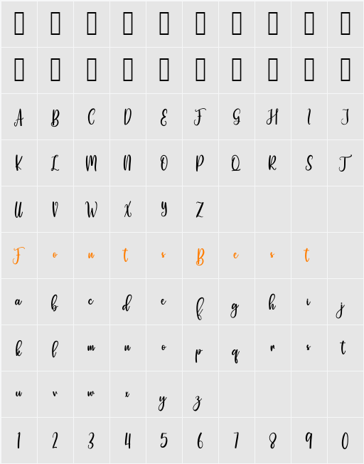 Notebook Planner Character Map