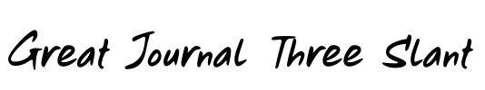 Great Journal Three Slant Font Image