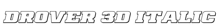 Drover 3D Italic Font Image