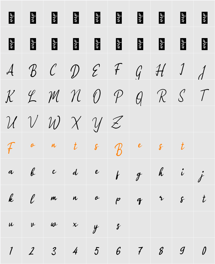 j Jubir Script Character Map