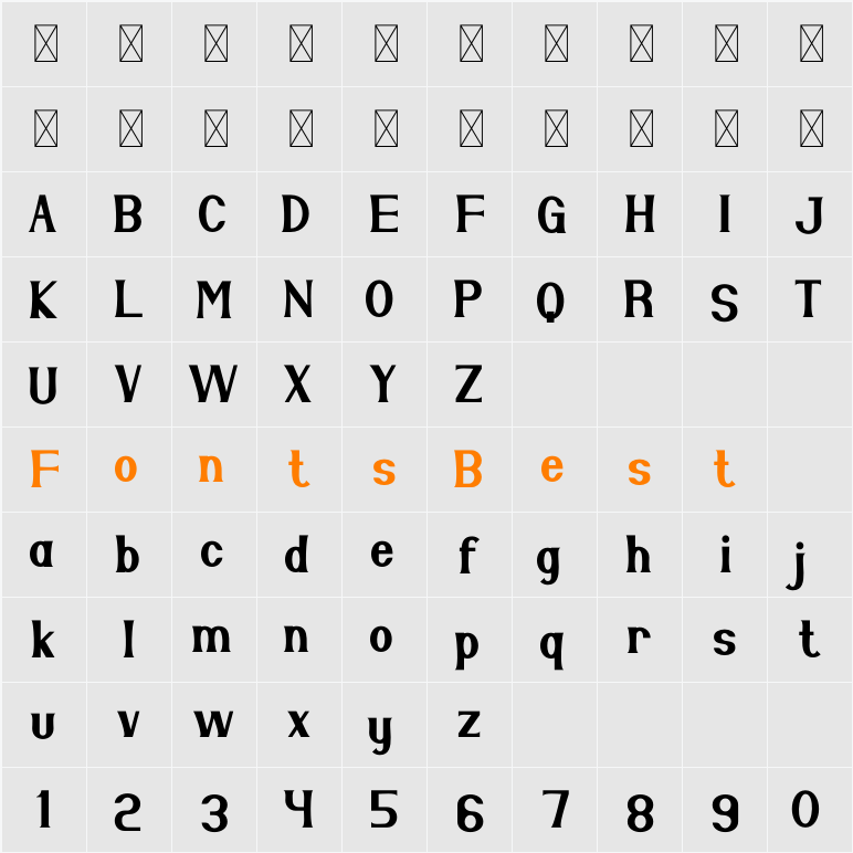 Alano Character Map