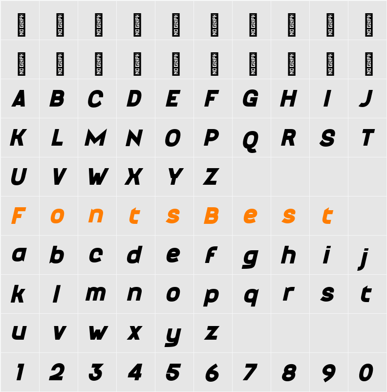 Maduratna Italic Character Map
