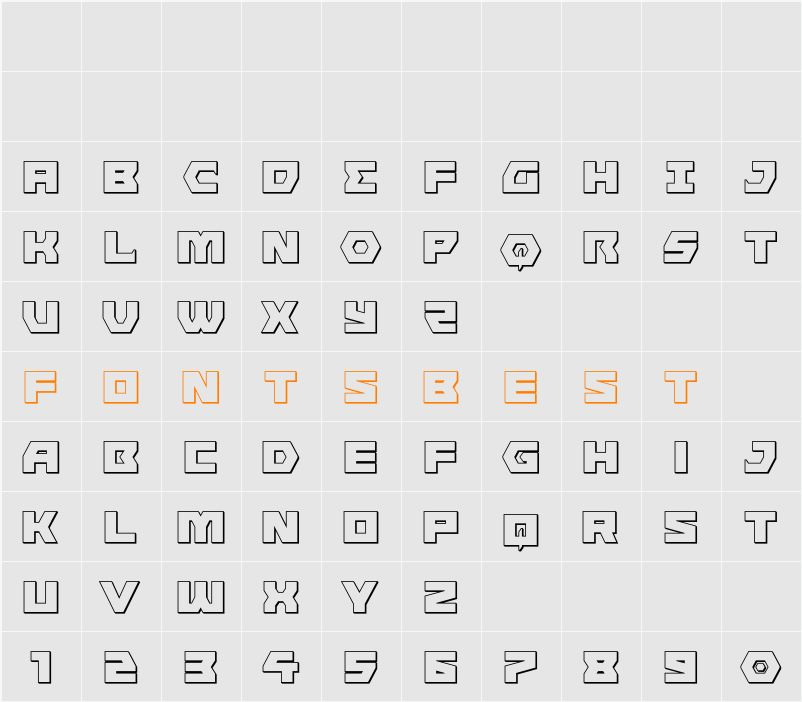 Cyberform 3D Character Map