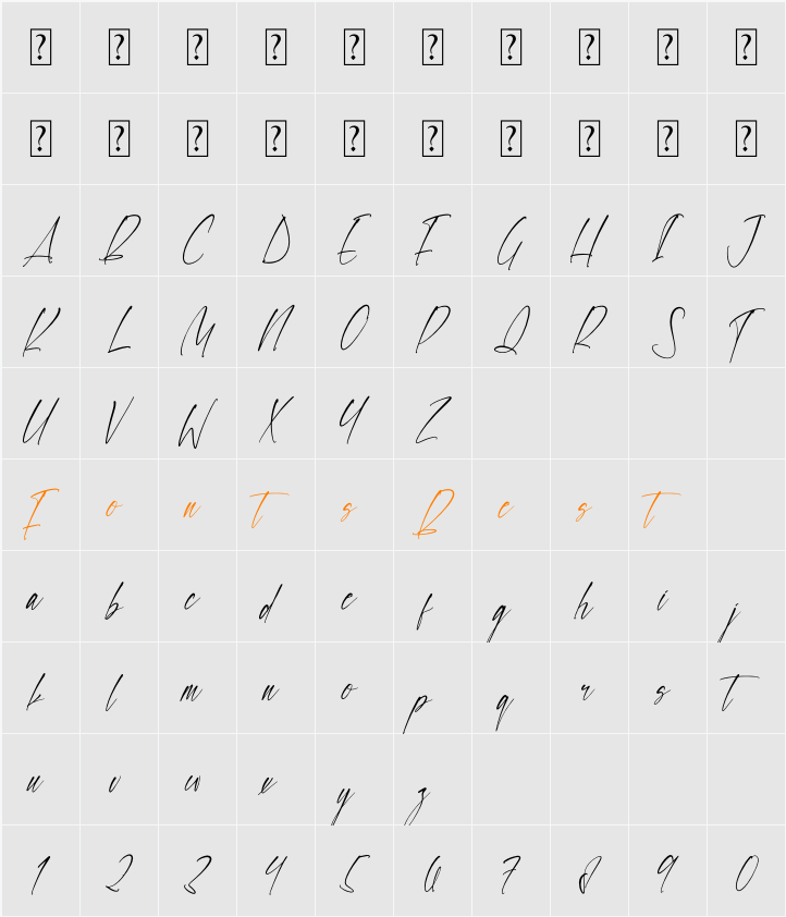 Rodiant Mirage Character Map