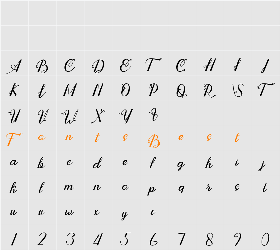 Andara Character Map