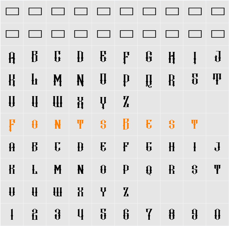 Hewina Character Map