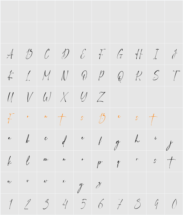 Northlink Character Map
