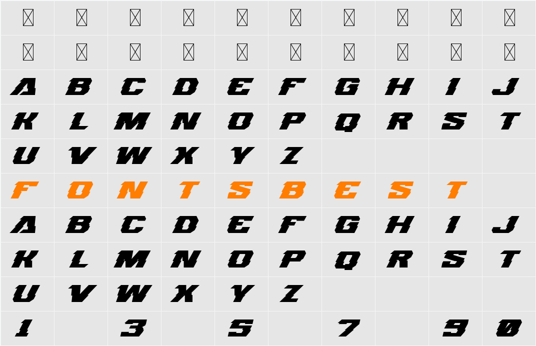 Fastlynk Character Map