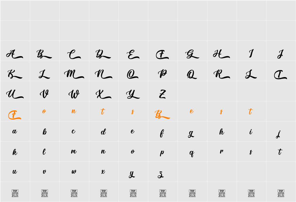 Celina Diary - Personal Use Character Map