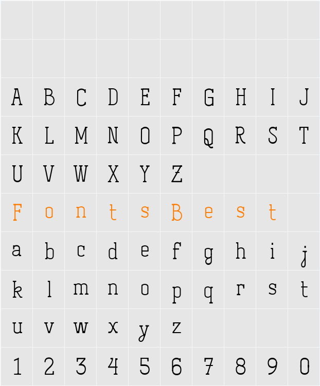 ET_Contrapunto Thin Character Map