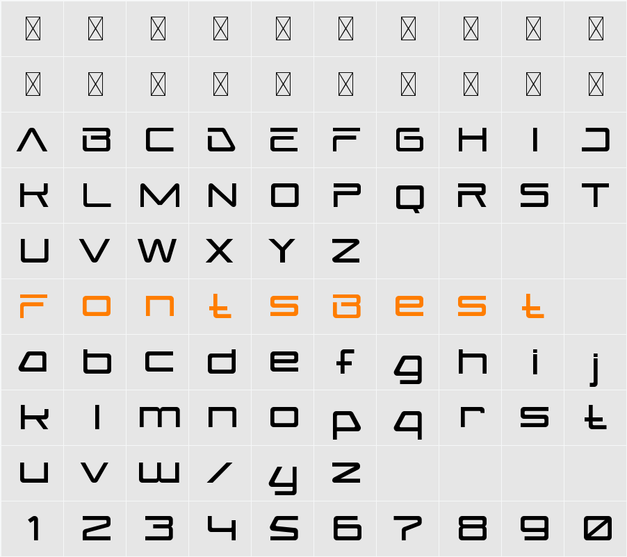 MADENZ Character Map