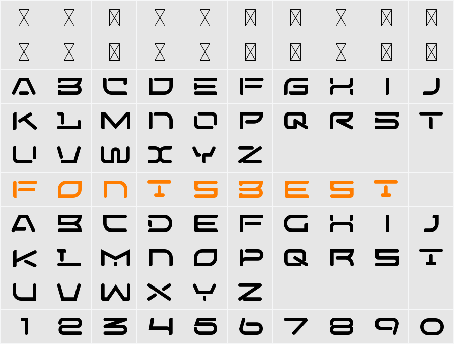 Space Gome Character Map