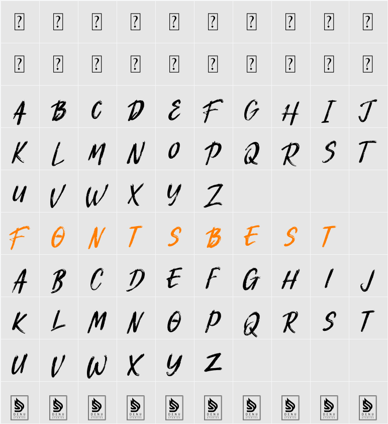 Blakecot Brush Character Map