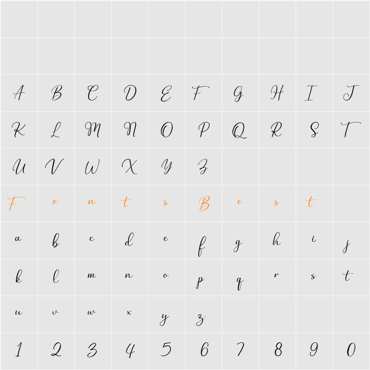 Buttershine Character Map