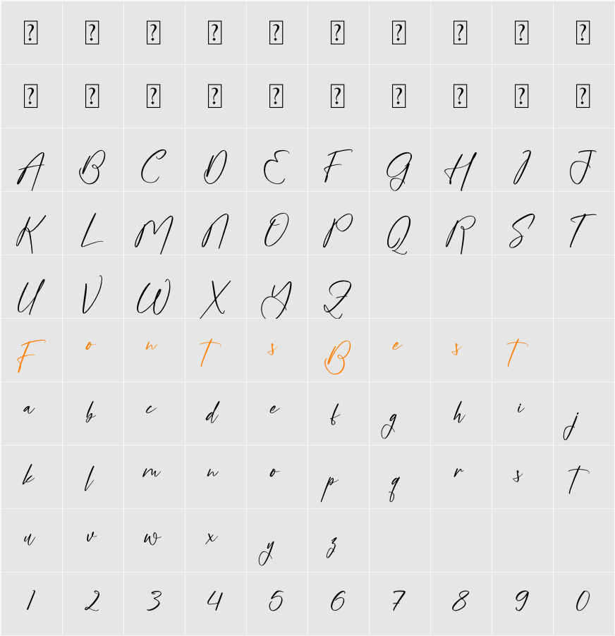 Moratenali Character Map