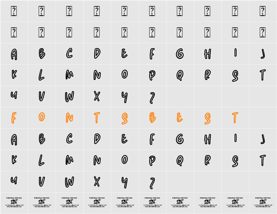 Giggle Gapsy Character Map