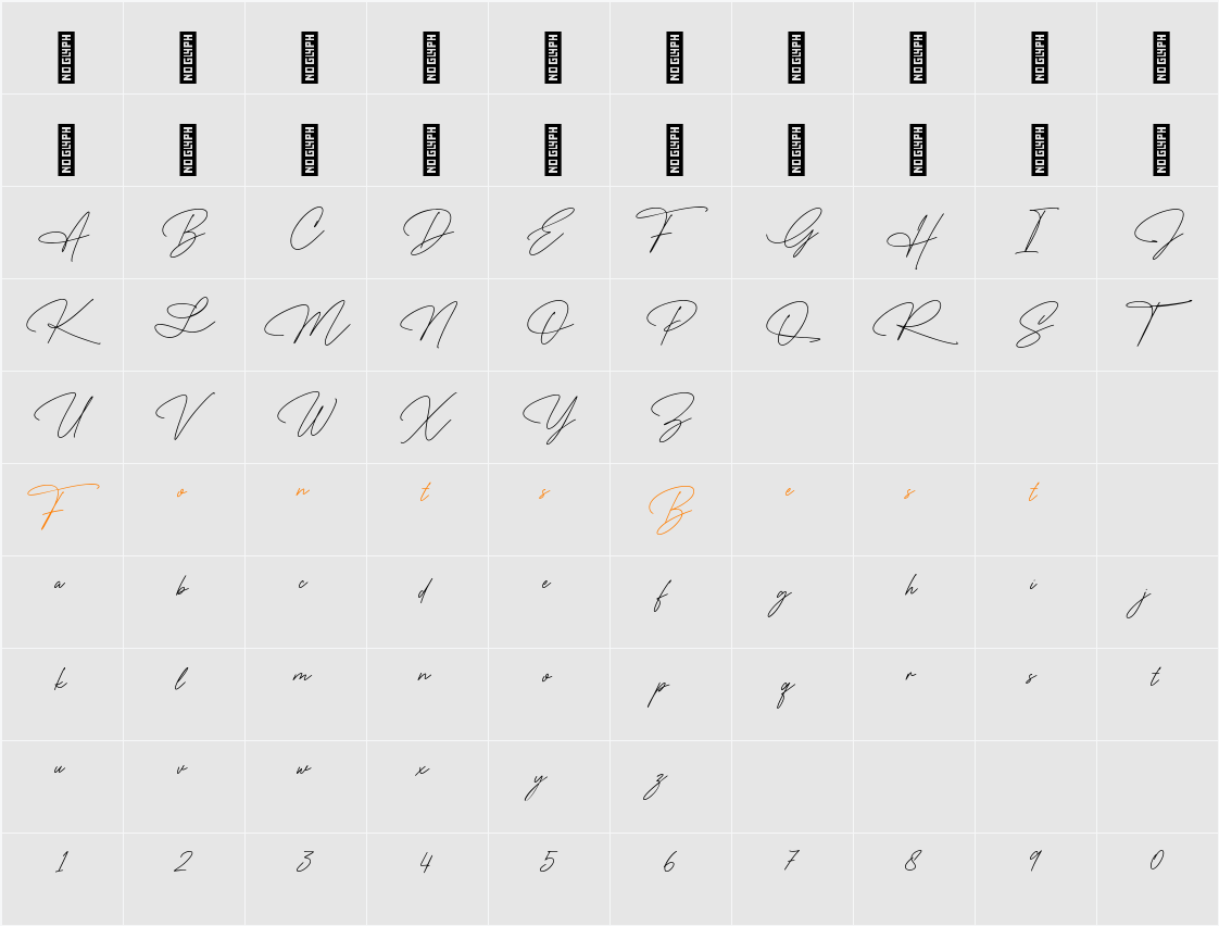 The Wedding Signature Character Map