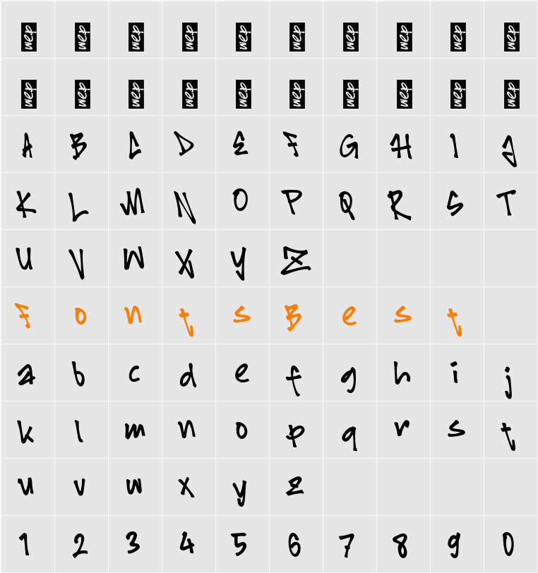 L Lambozy Character Map