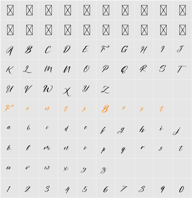 Amstelan Character Map