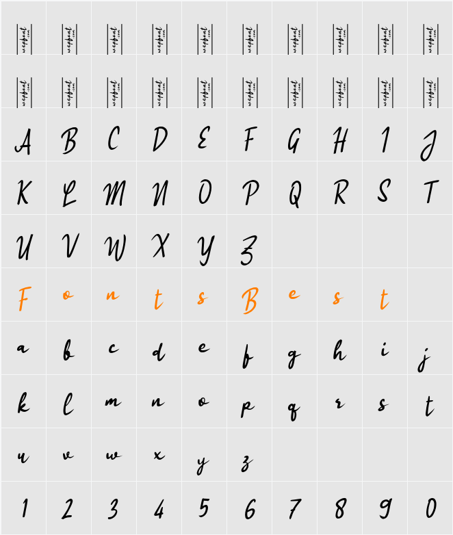 Obasya Signature Character Map