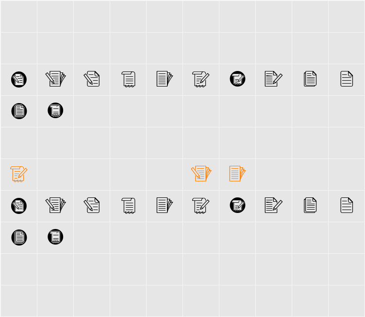 Document Symbols Character Map