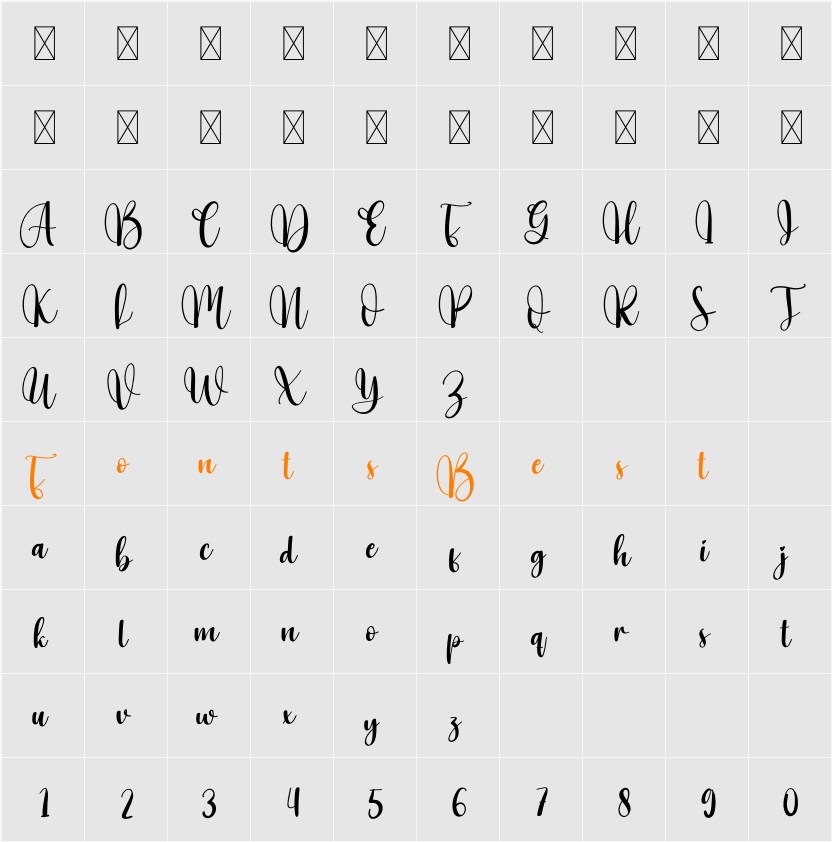 Number Character Map