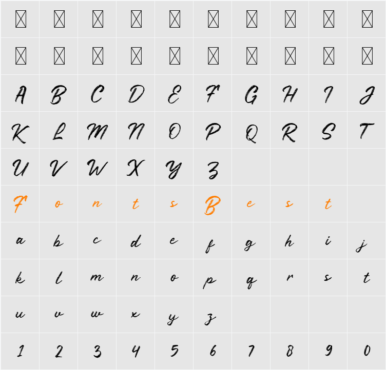 Rustyne Character Map