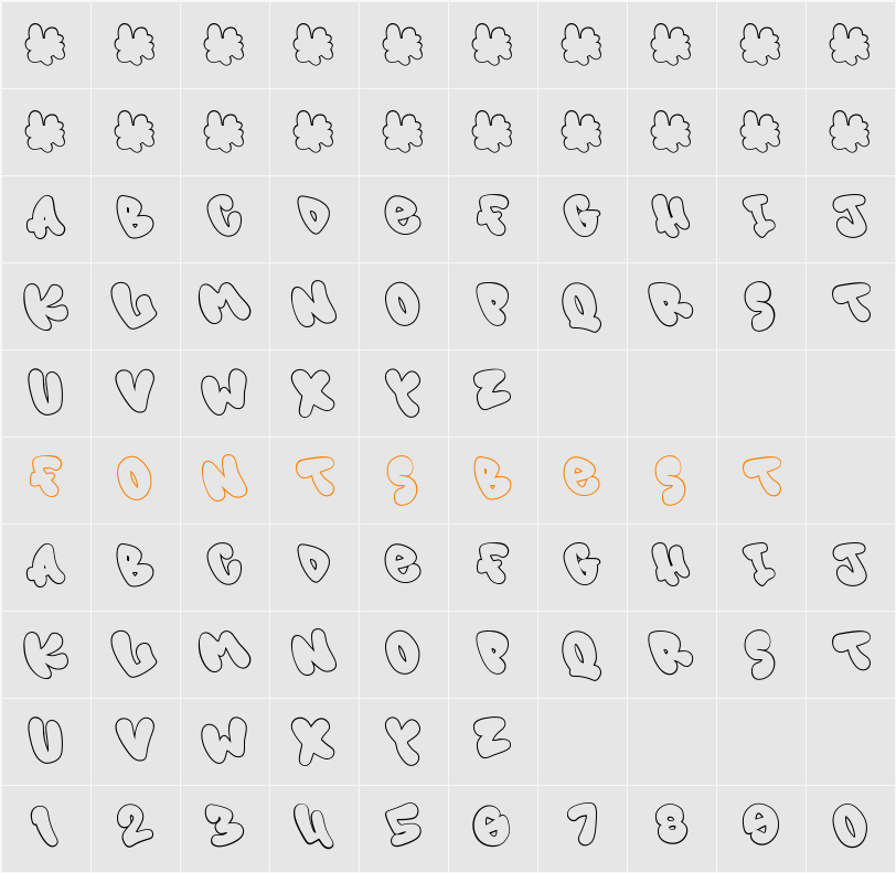 Murals Tribe Letter Outline Character Map