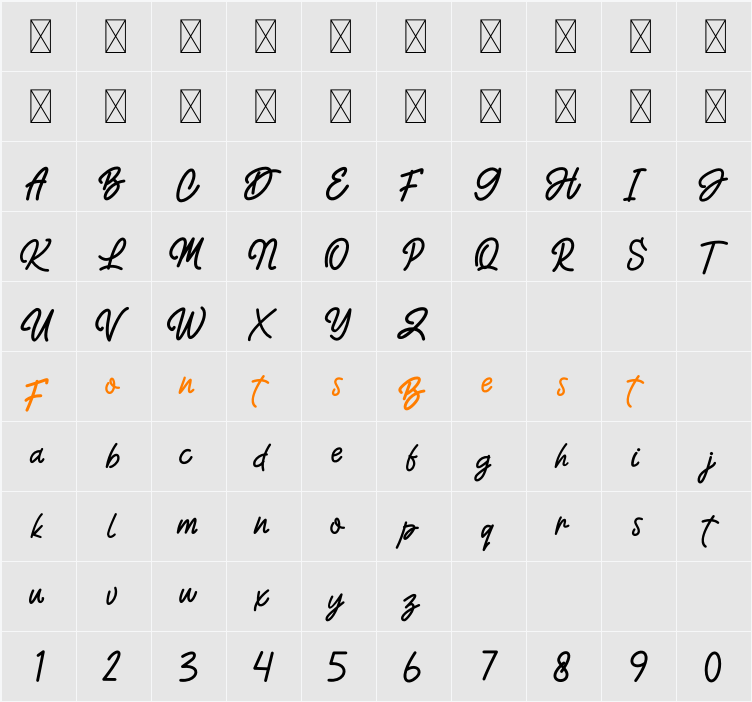 Bosmen Character Map