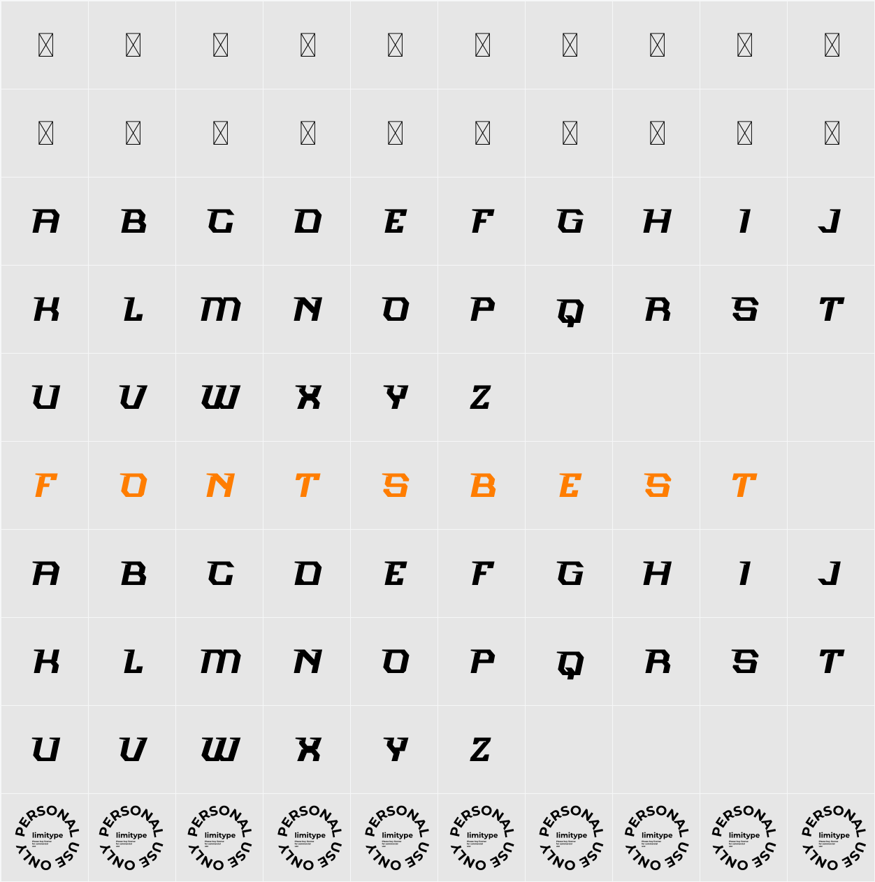Neosonic Personal Use Character Map