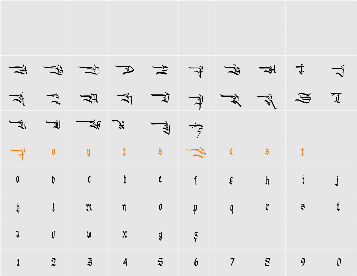 Blackside Personal Use Only Character Map