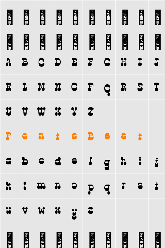 Retro Volt - Demo Version Character Map