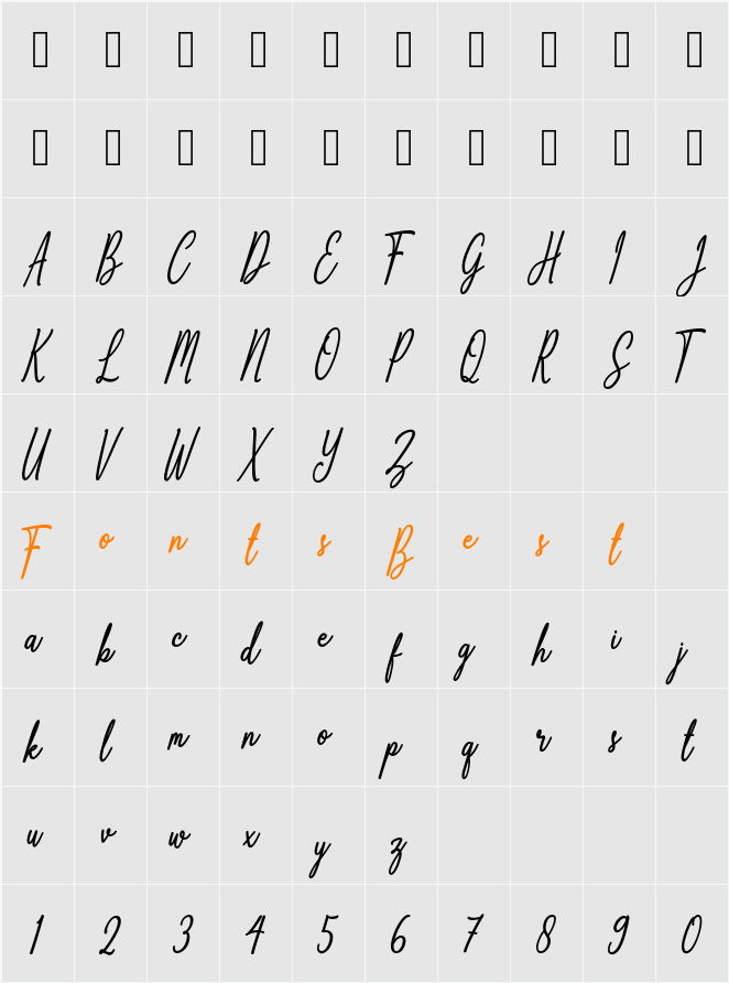 Anthoine Character Map