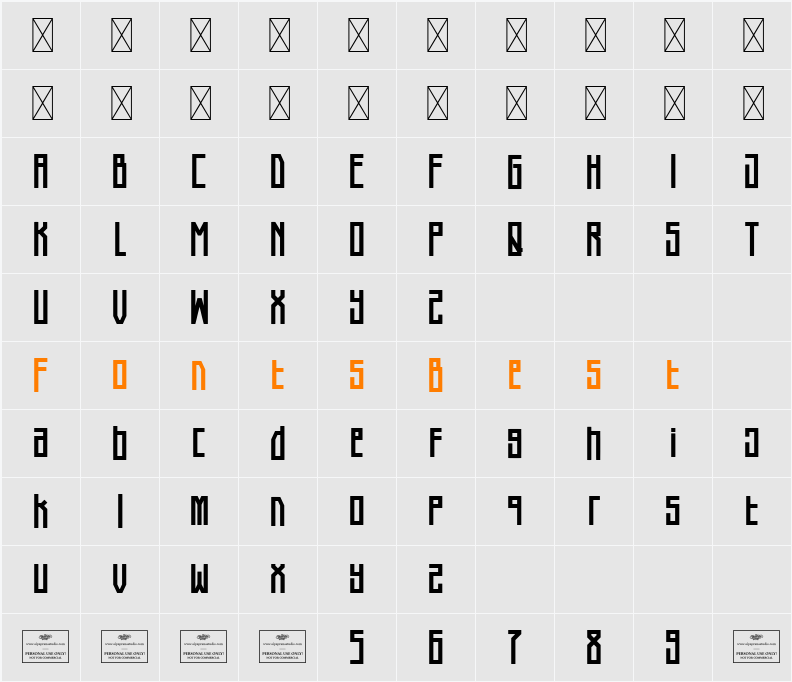 Equinox Character Map