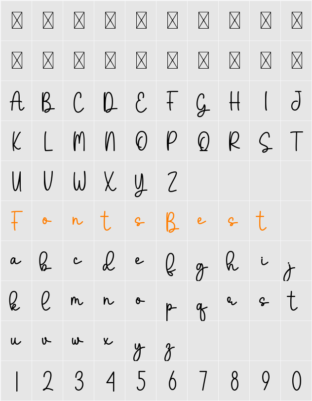 Mushrom Character Map