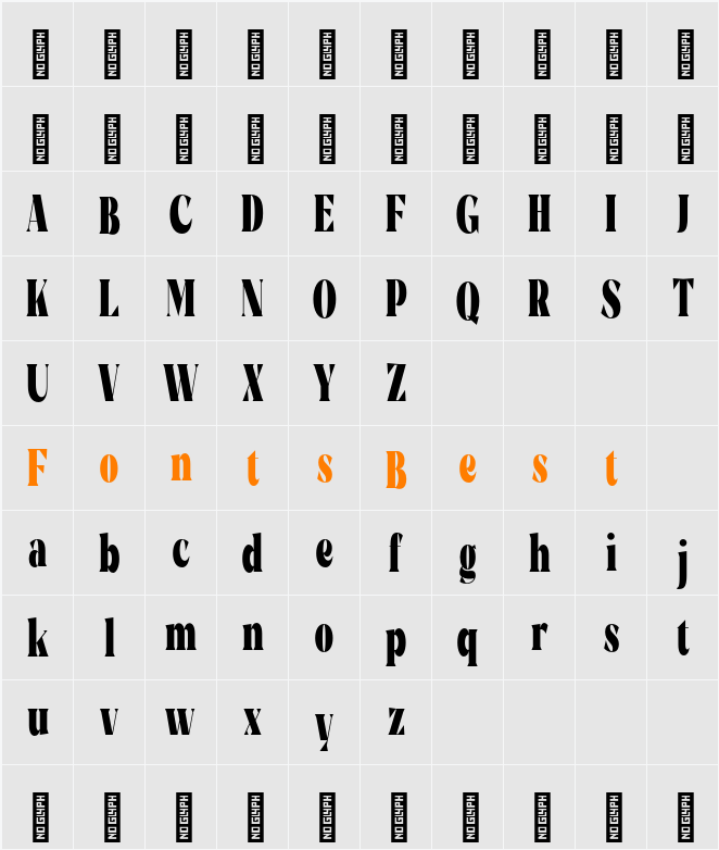 Rigam Condensed Character Map