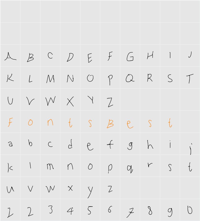 Bouncing Sans Character Map