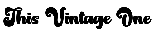 This Vintage One Font Image