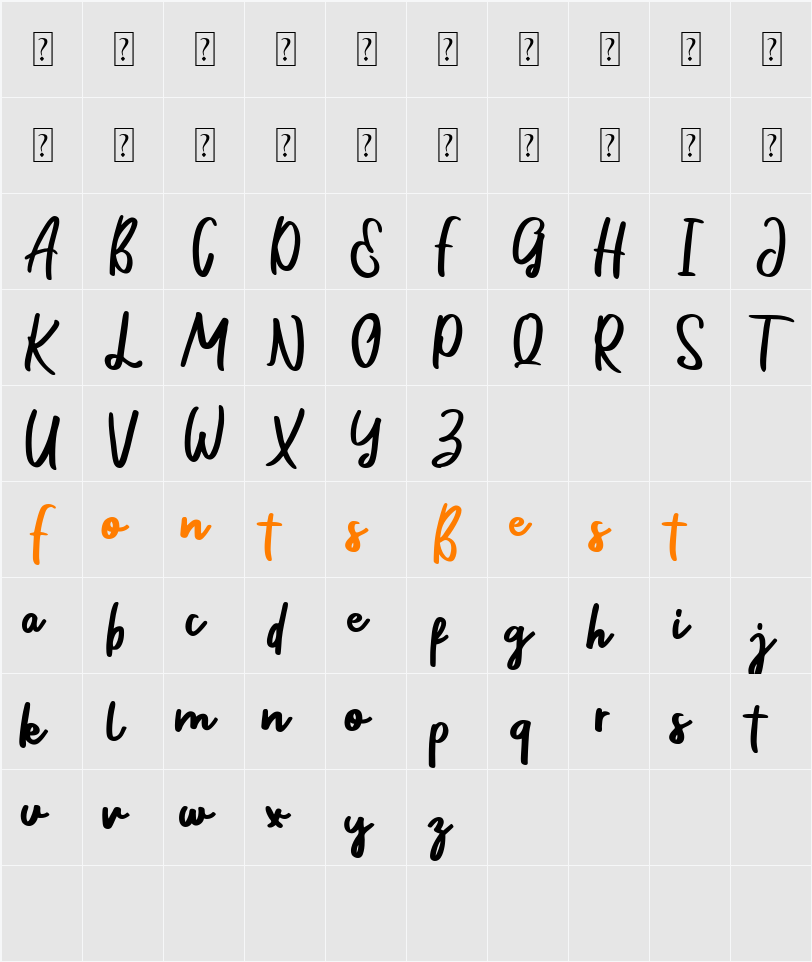 Amtera Character Map