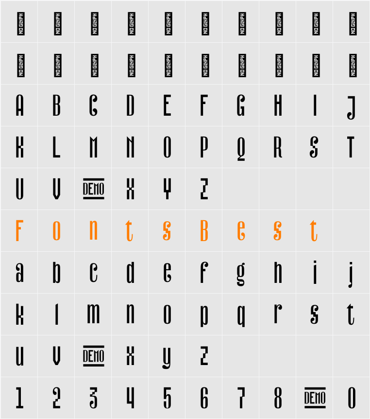 ST Pixel Teardrop DEMO Character Map