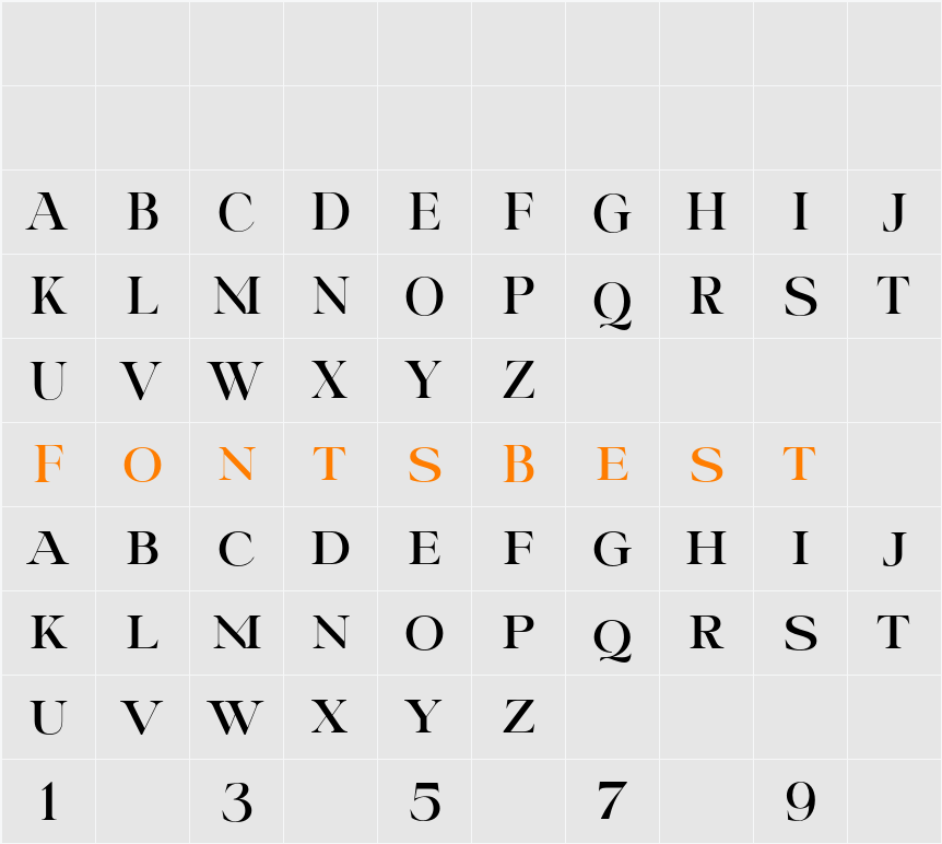 Riclose Serif Character Map