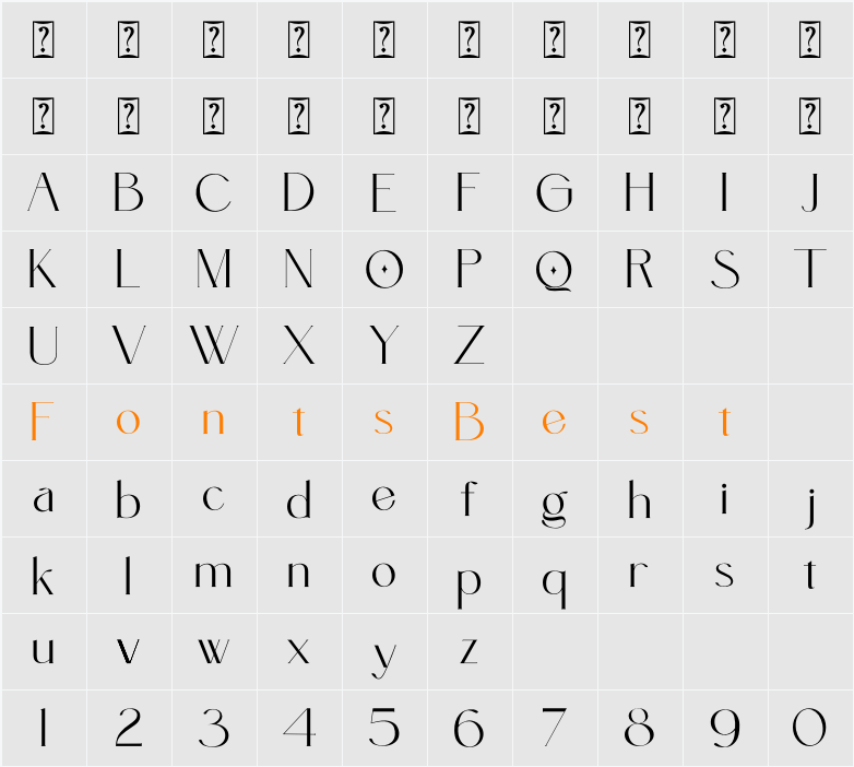 Conceta Character Map