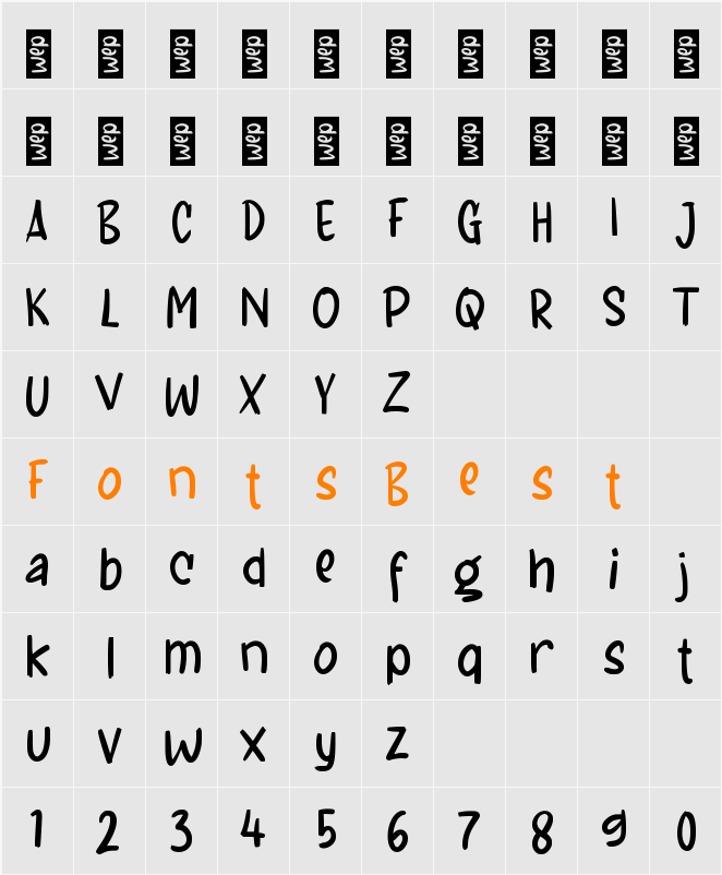 f Fantasi Ceria Character Map