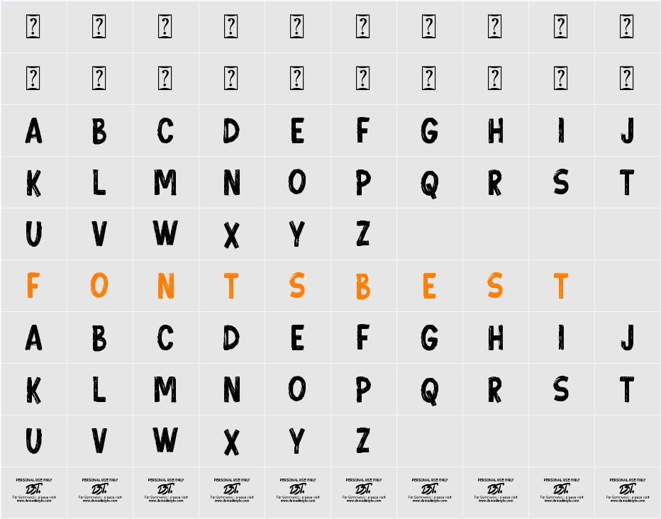 Sumber Brush Character Map