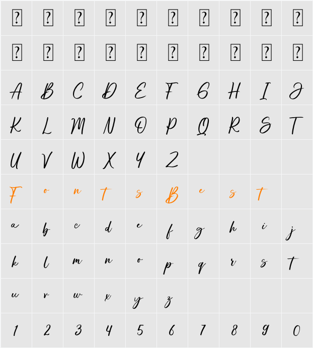 Continue Character Map