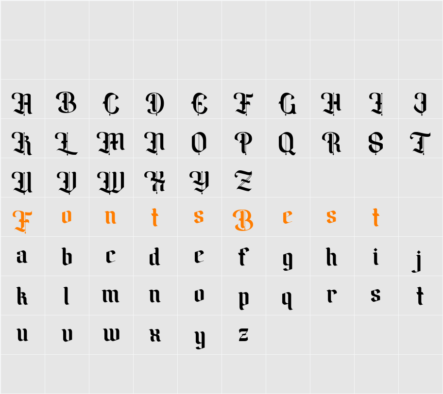 Amika Blackletter Free Font Character Map
