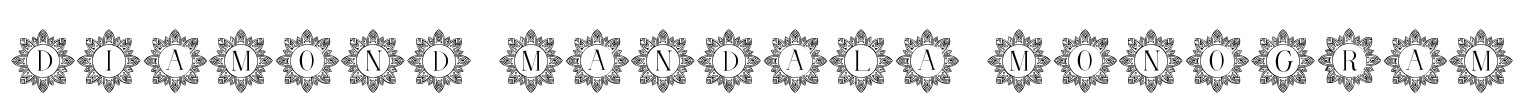 Diamond mandala monogram Font Image