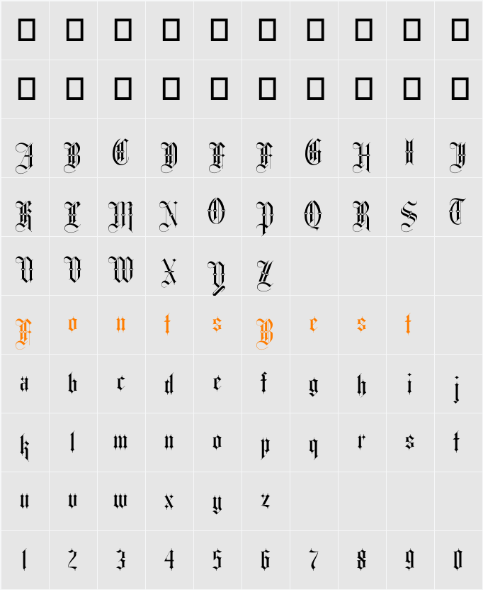 Hewalk Character Map