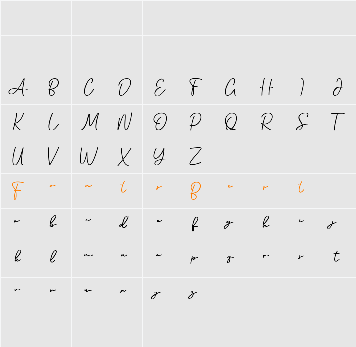 Brinley Character Map