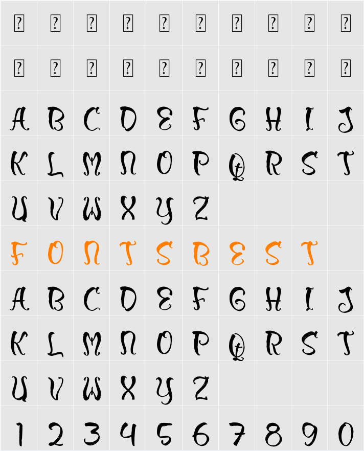 Morlew Candy Character Map